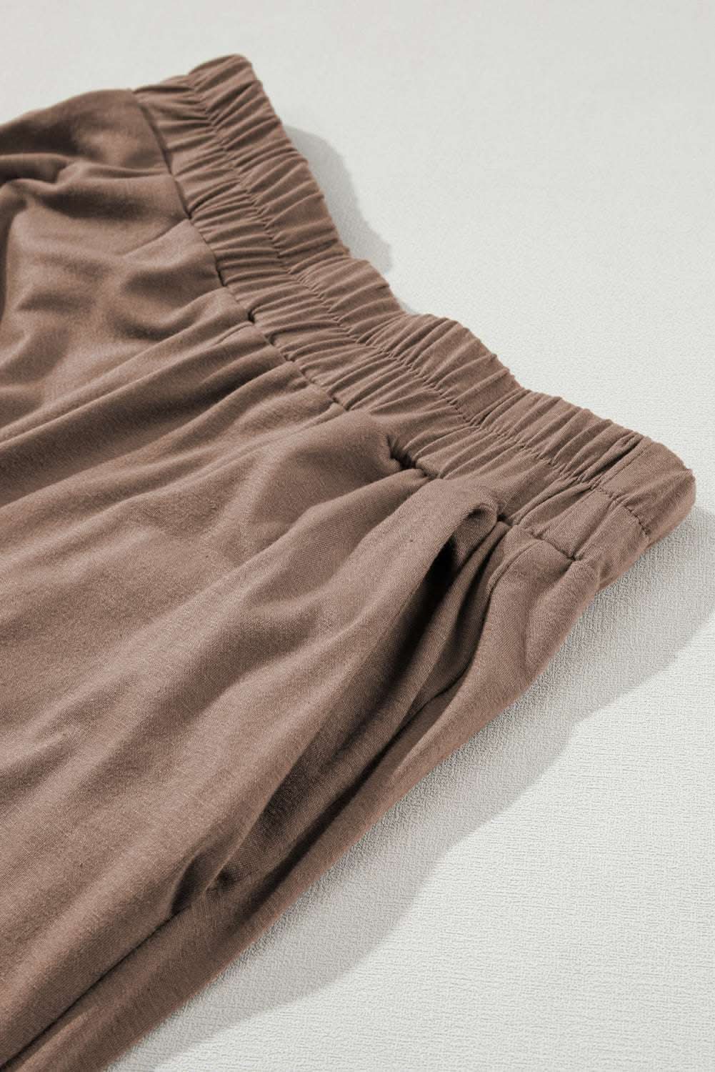 Smoke Gray Solid Color T Shirt 2pcs Wide Leg Pants Set - Love Salve